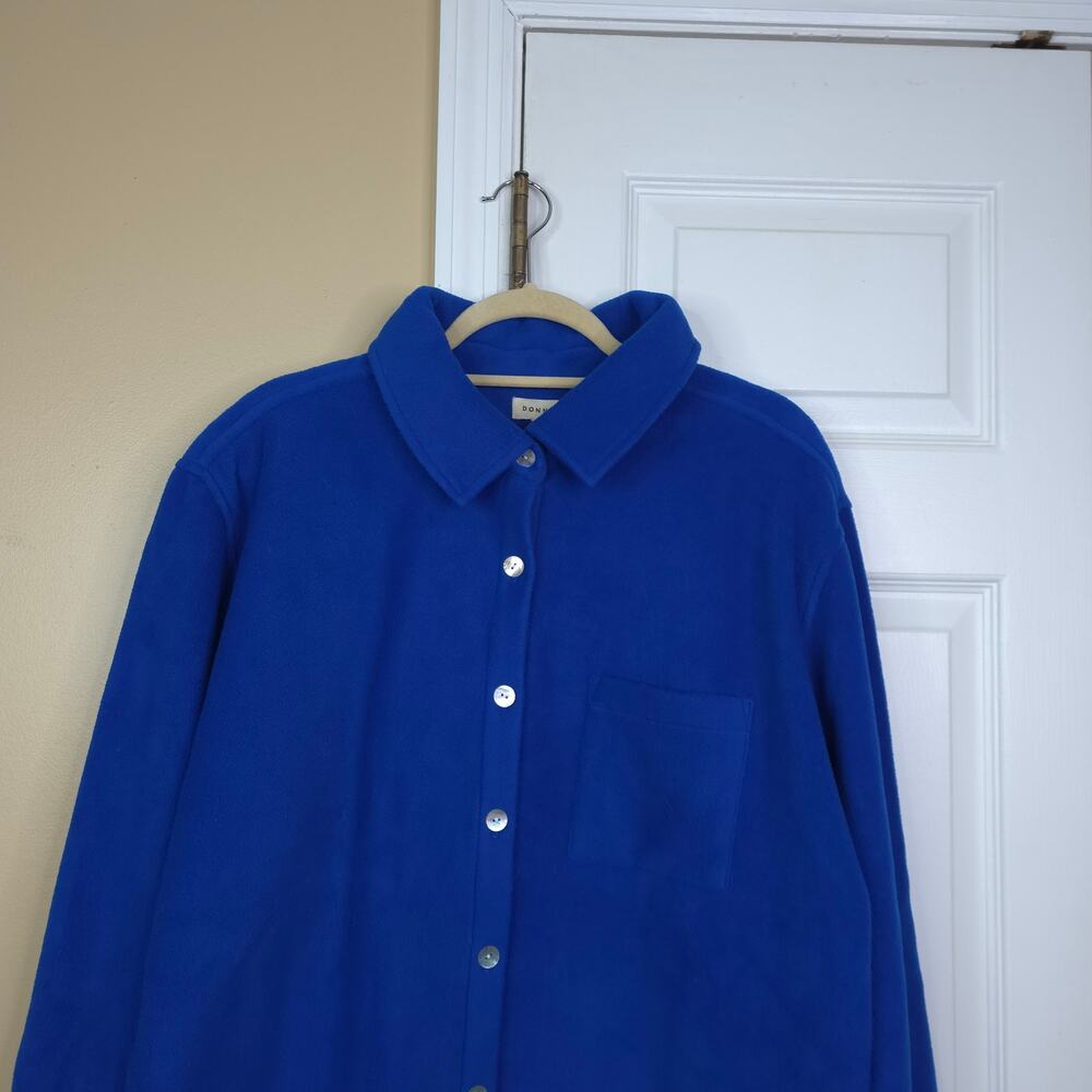 DONNI. Polar Fleece Shirt in Blueberry Size XXL - Picture 2 of 8